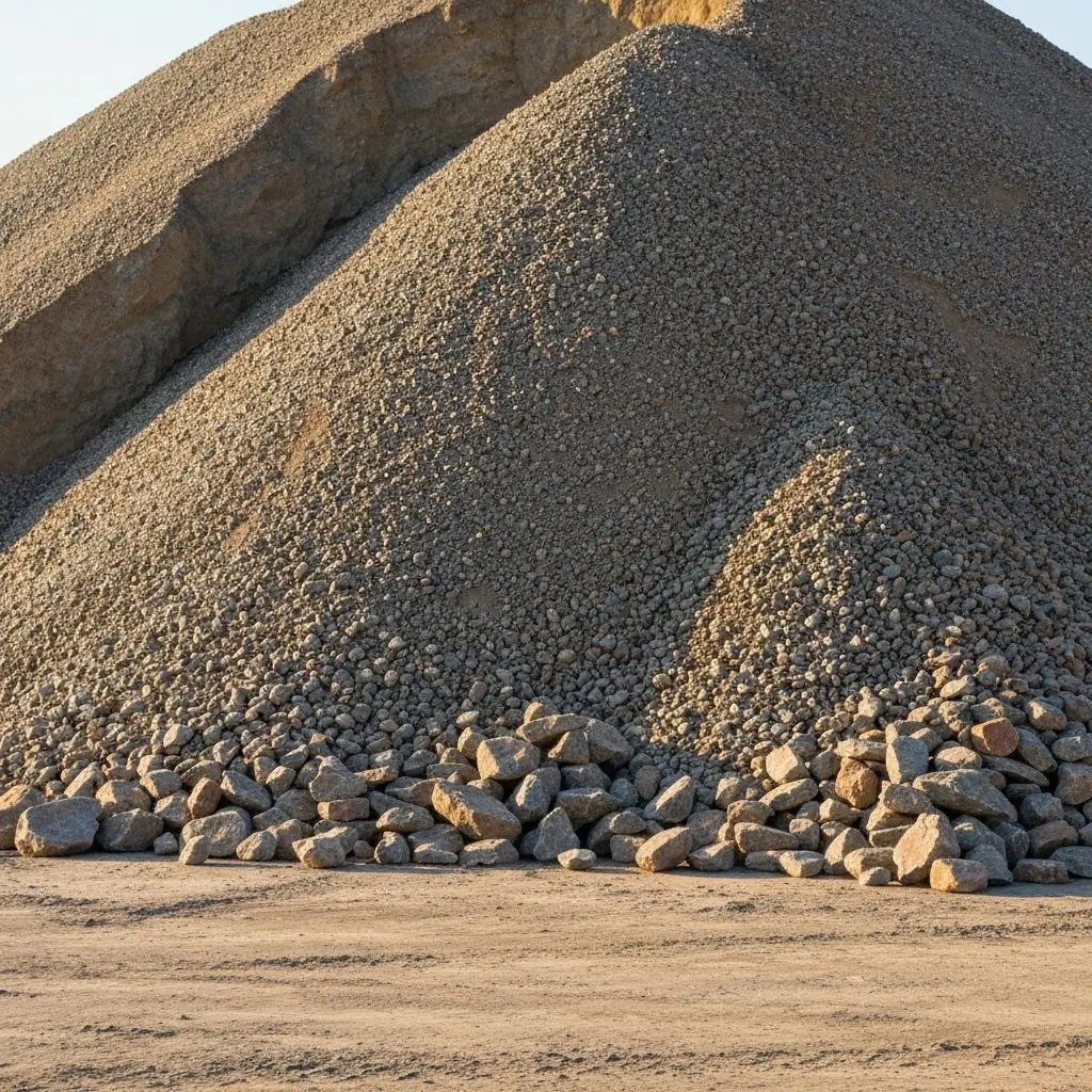 Three quarter inch crushed stone aggregate for landscaping and construction