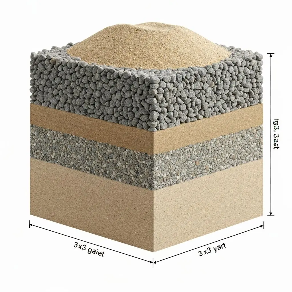 Cubic yards of stone measurement visualization for project planning